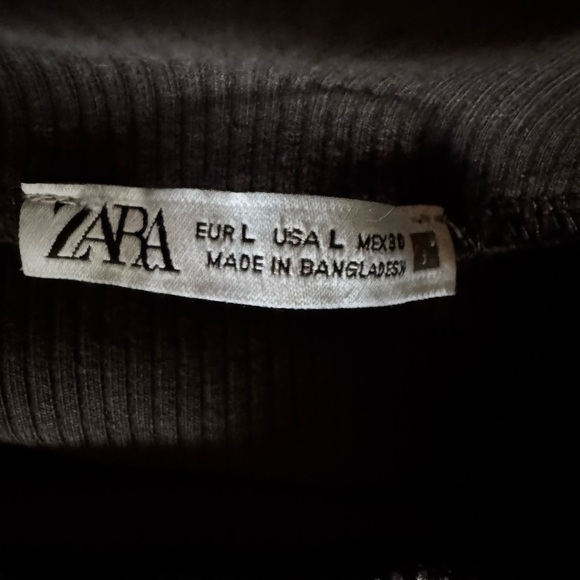 🤎 ZARA Brown Asymmetric Funnel Neck Tunic Dress – Size L | Made in Morocco - Picture 5 of 5